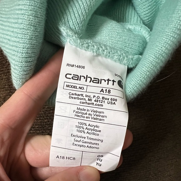 🩵 CARHARTT Light Blue Beanie; One Size - Picture 3 of 4